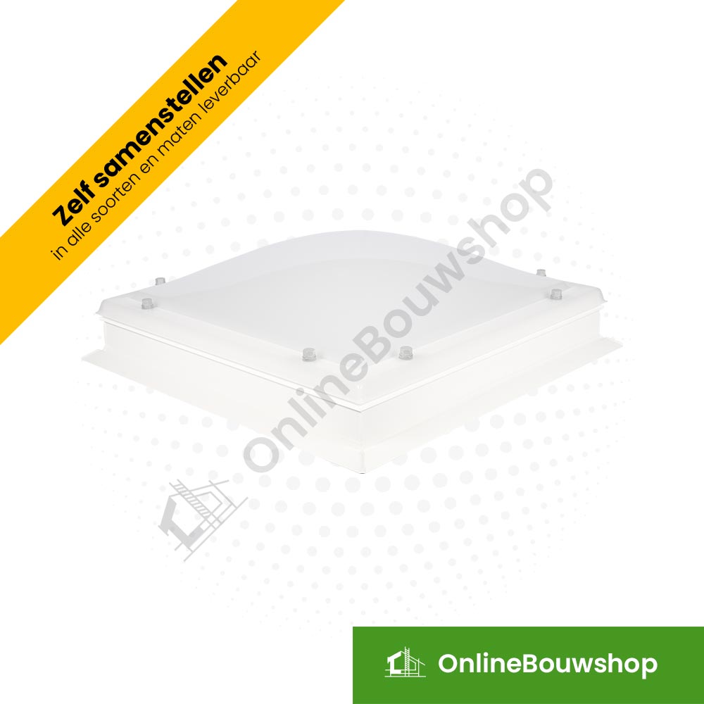 Lichtkoepel met rechte opstand (rechthoekig set)