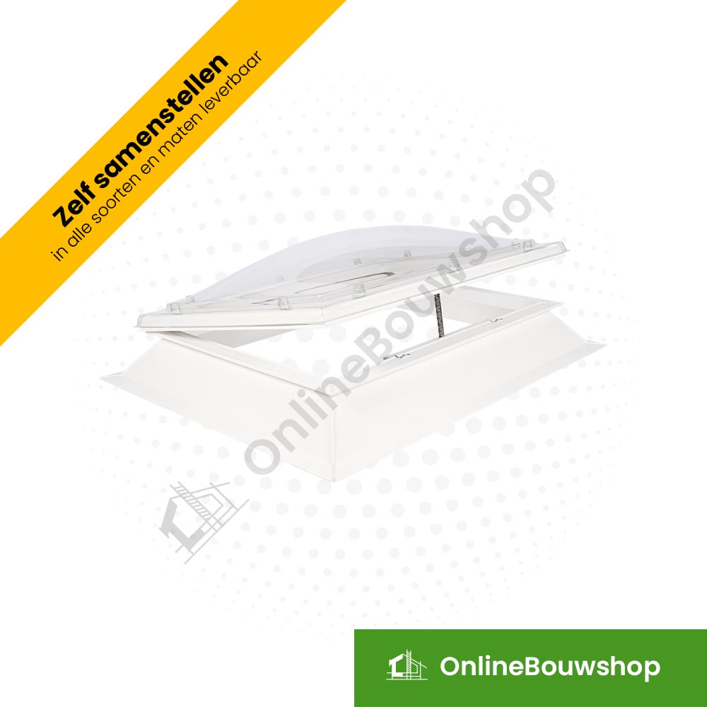 Lichtkoepel Megalux Bolvormig incl. Ventilerende Opstand (rechthoekig formaat)