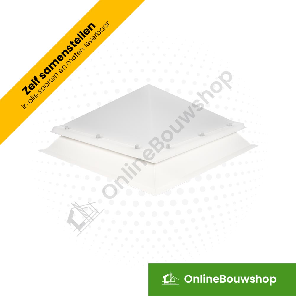 Lichtkoepel piramide met schuine opstand (set)