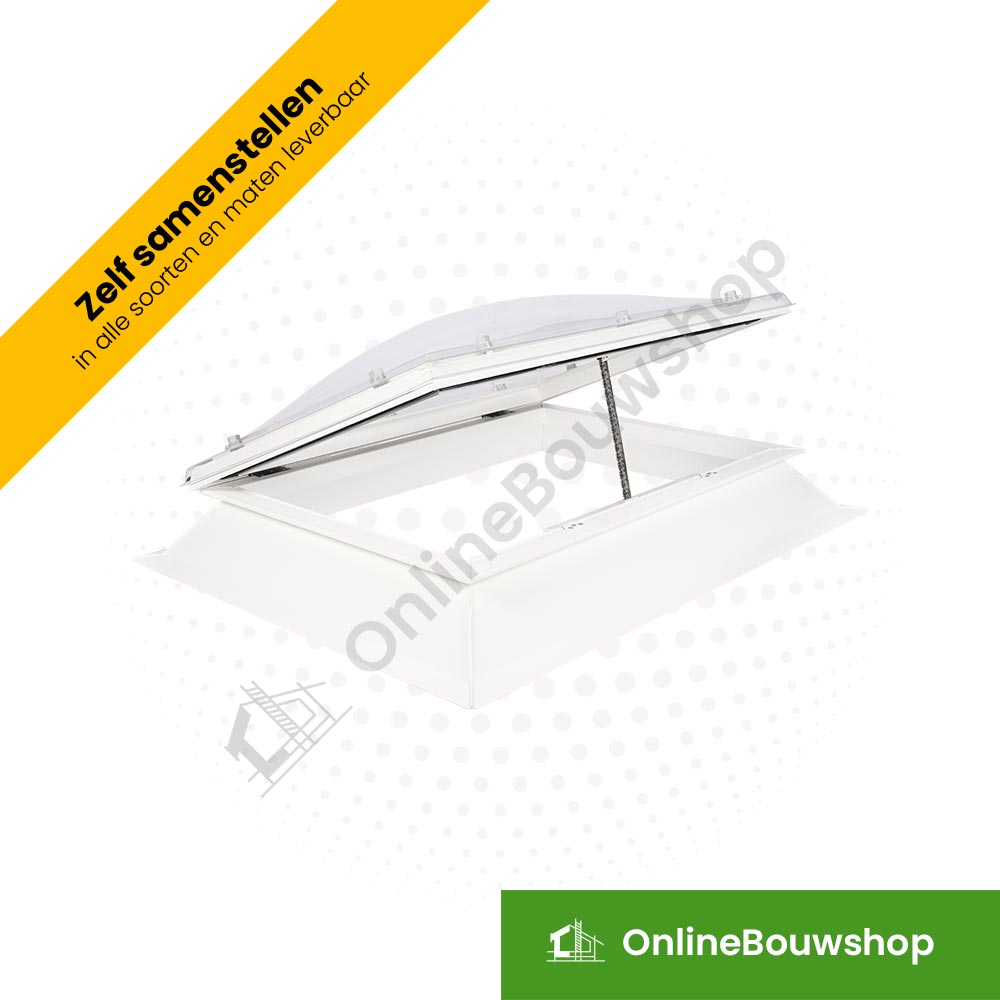 Lichtkoepel Megalux Bolvormig incl. Ventilerende Opstand (rechthoekig formaat)