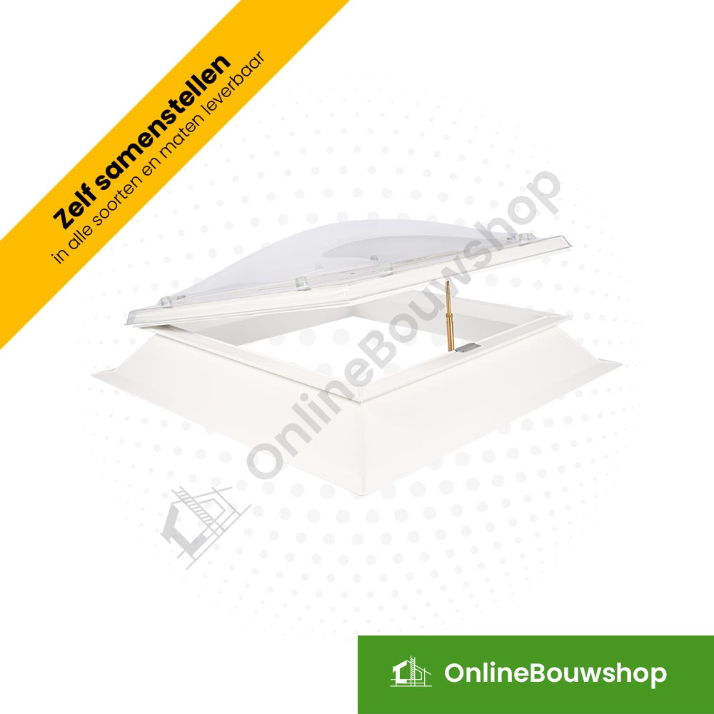 Lichtkoepel Megalux Bolvormig incl. Ventilerende Opstand (rechthoekig formaat)