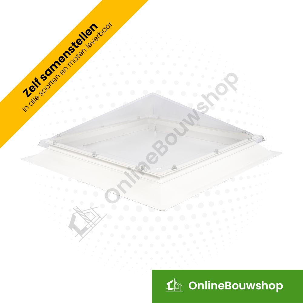 Lichtkoepel piramide met schuine opstand (set)